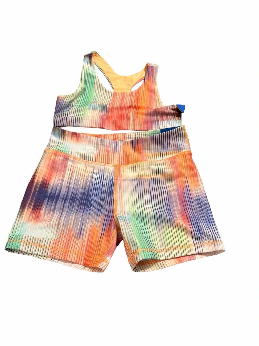 Colorful Tie-Dye Active Set - Crop Top & Shorts